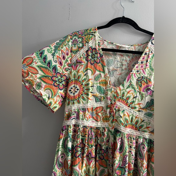 Springfield floral lace dress button up summer dress - Picture 3 of 9